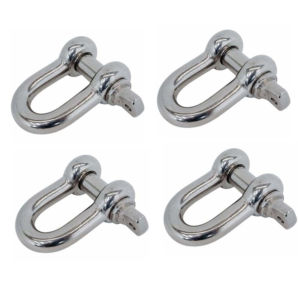 4Pc Mil Spec Stainless Steel T316 Forged 5/8" Screw Pin Chain Shackle 4000Lb WLL