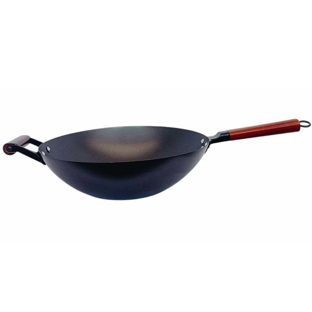 Carbon Steel Wok Frying Pan Gourmet Chef Chinese Traditional Wok Cookware