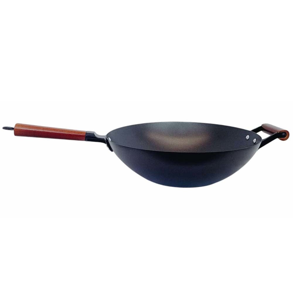 13-1/2" Carbon Steel Wok Frying Pan Gourmet Chef Chinese Traditional Wok