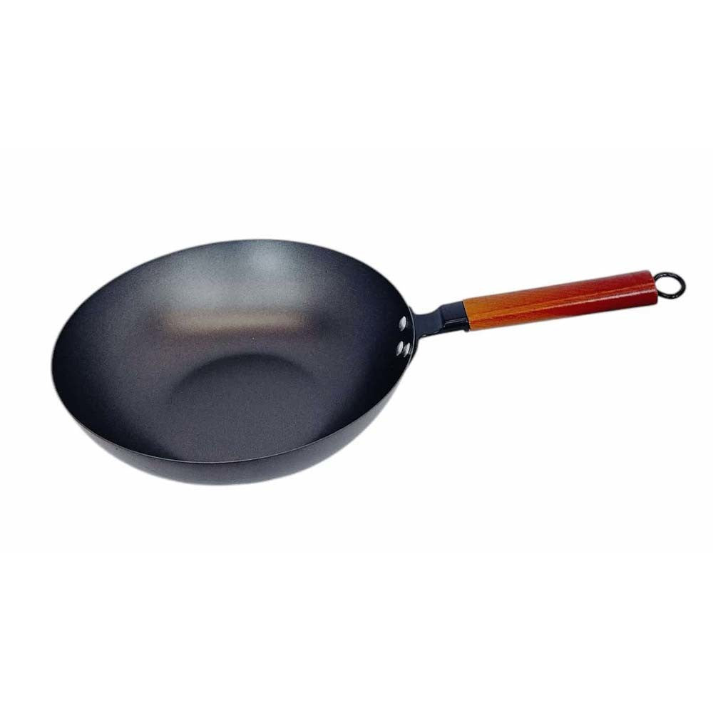 11-3/4" Carbon Steel Wok Frying Pan Gourmet Chef Chinese Traditional Wok