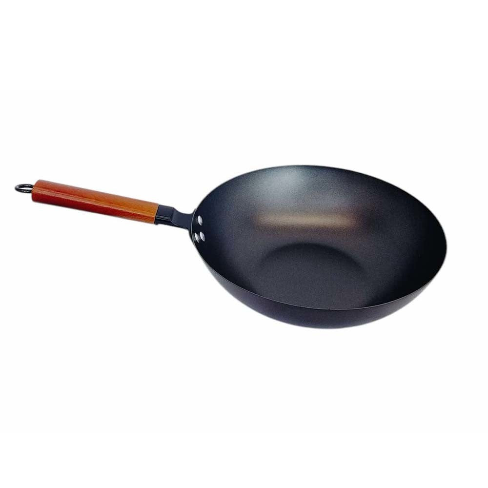 11-3/4" Carbon Steel Wok Frying Pan Gourmet Chef Chinese Traditional Wok