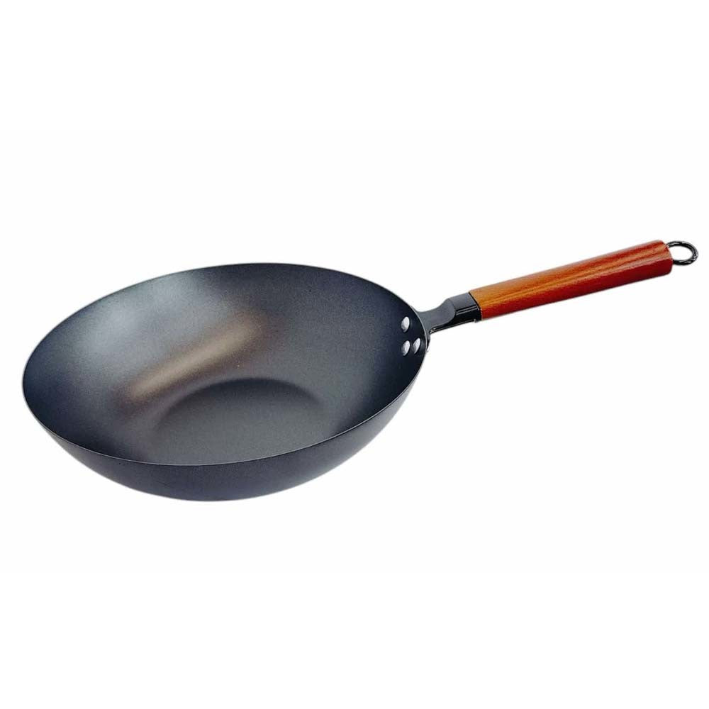 11-3/4" Carbon Steel Wok Frying Pan Gourmet Chef Chinese Traditional Wok