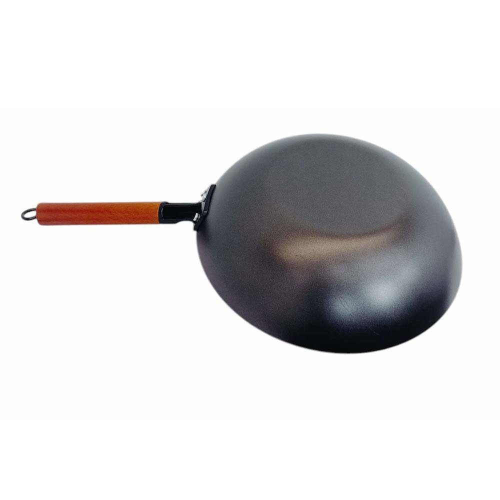 9-7/8" Carbon Steel Wok Frying Pan Gourmet Chef Chinese Traditional Wok Cookware