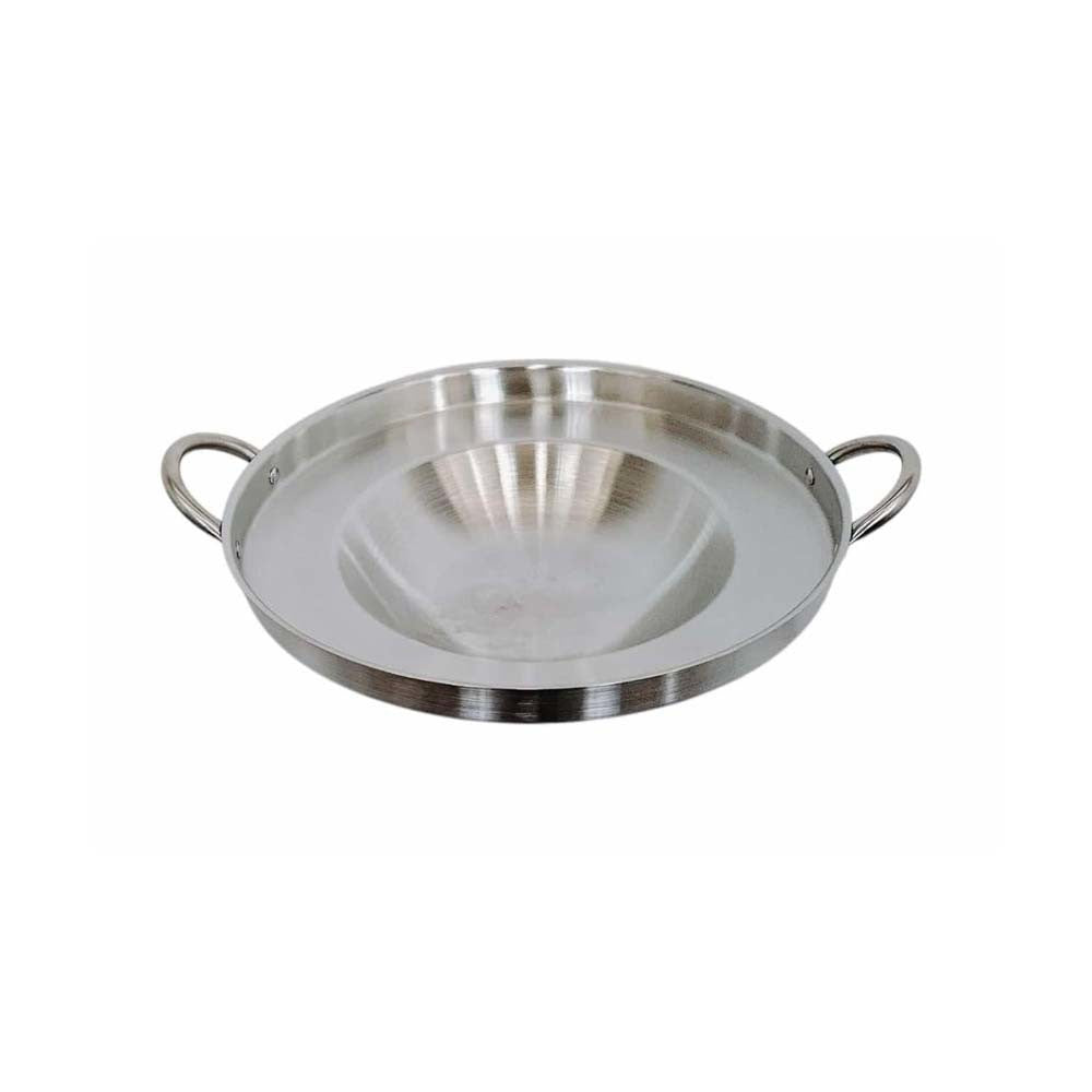 16" Stainless Steel Concave Comal Griddle Pan Cooking Grill Fry Tray Cookware
