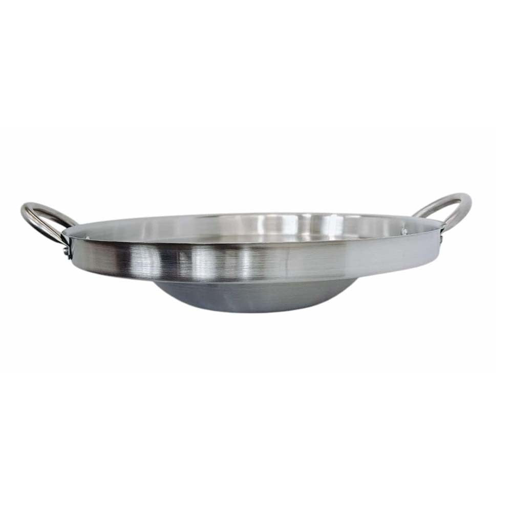 16" Stainless Steel Concave Comal Griddle Pan Cooking Grill Fry Tray Cookware