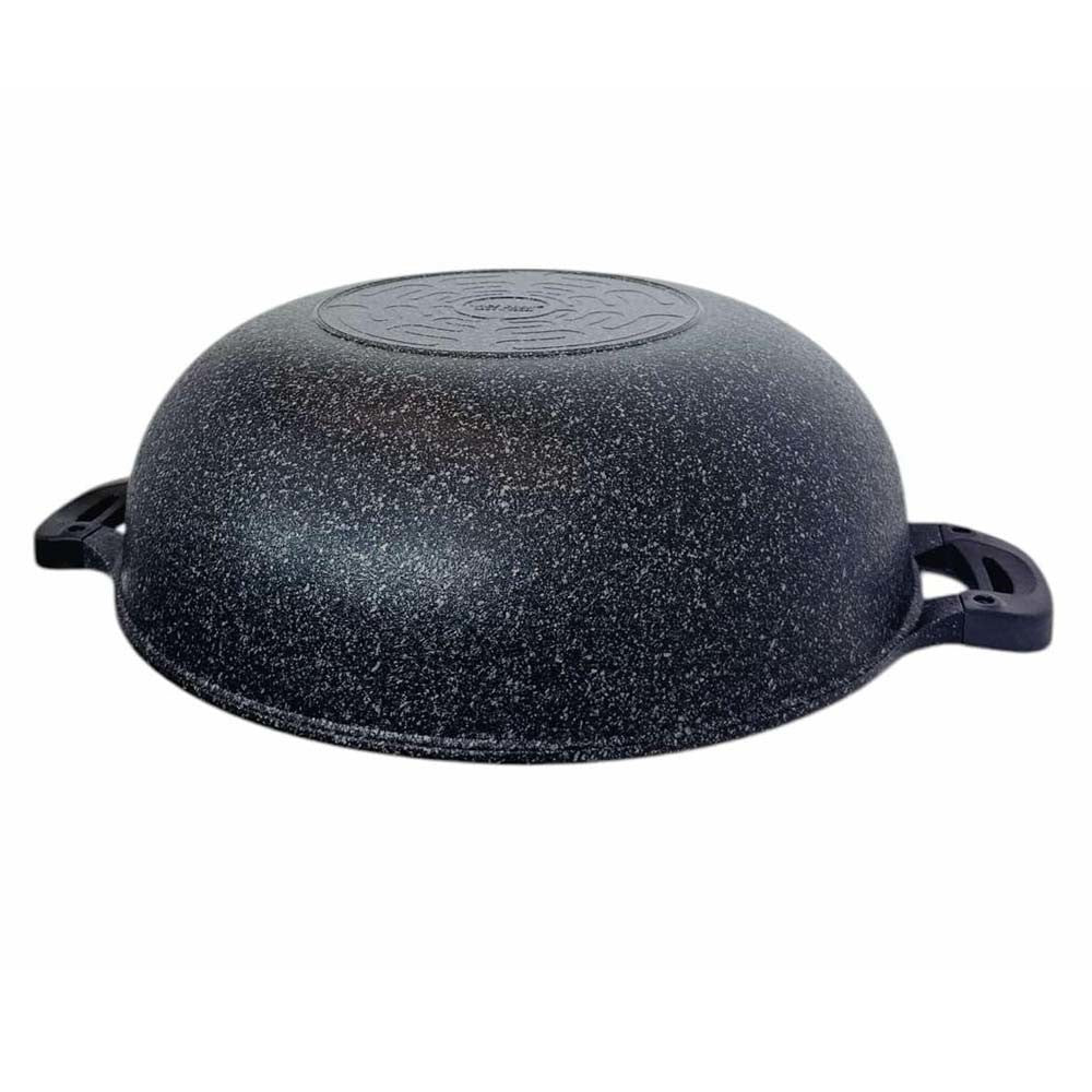 16" Marble Jumbo Wok Non-Stick Cooking Frying Pan Pot 5 Layer Marble Wok