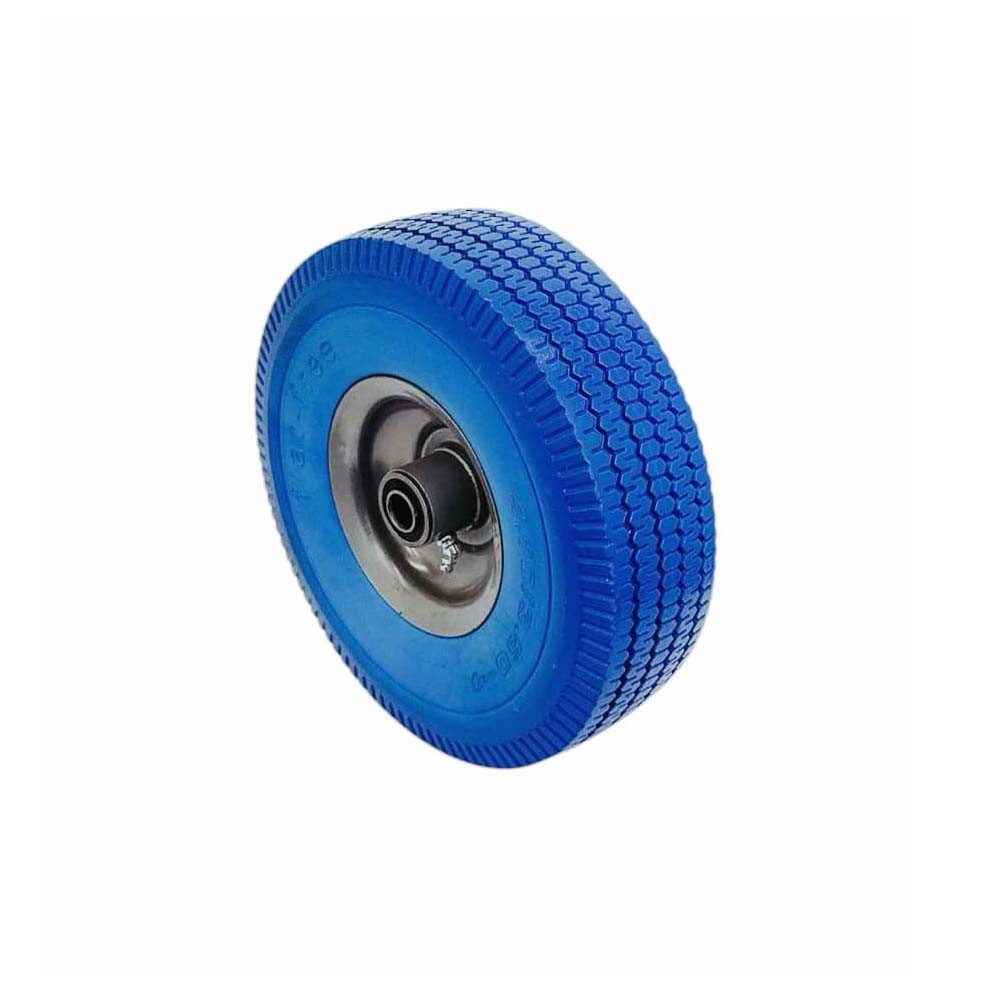 Blue 10" Heavy Duty Solid Rubber Flat Free Tubeless Hand Truck Utility Tire
