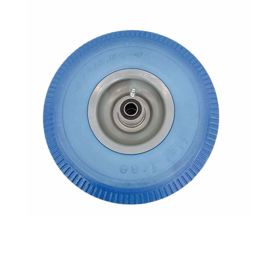 Blue 10" Heavy Duty Solid Rubber Flat Free Tubeless Hand Truck Utility Tire