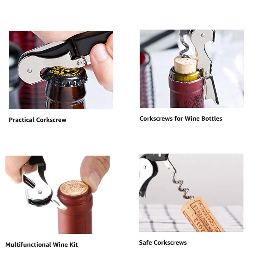 4-3/4" Corkscrew Wine Bottle Opener Tire-Bouchon Sacaorchos Serrated Foil Cutter