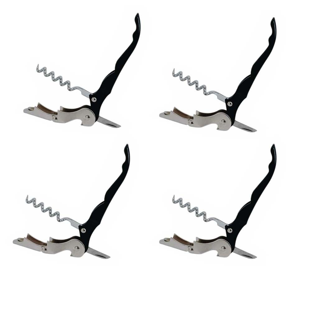 4 Pcs 4-3/4" Corkscrew Wine Bottle Opener Tire-Bouchon Sacaorchos Serrated
