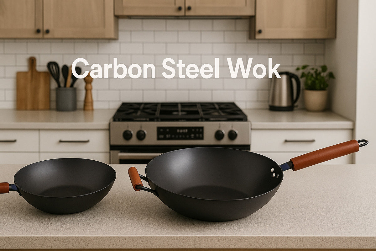 Carbon Steel Wok Frying Pan Gourmet Chef Chinese Traditional Wok Cookware