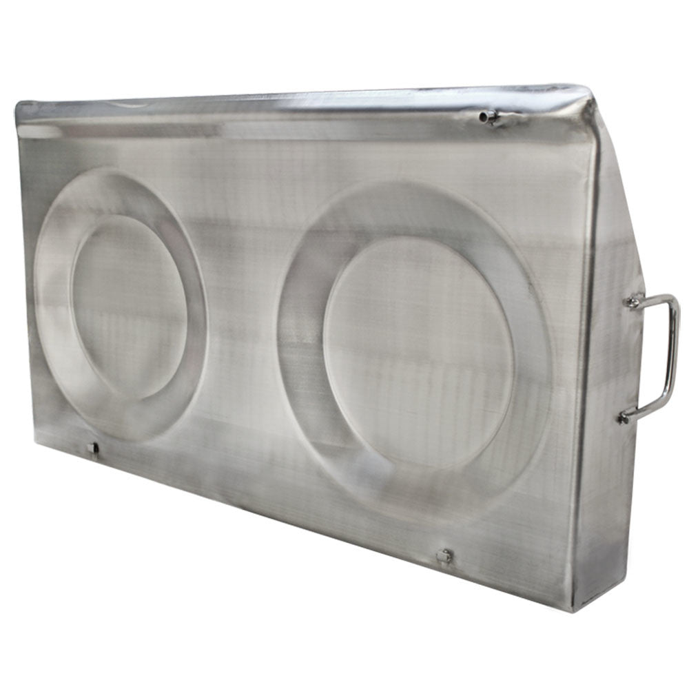 32" Double Stainless Steel Convex Comal Plancha Griddle Pan WITH RACK Cooking