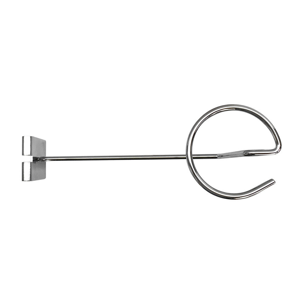 Single cap holder chrome hook for gridwall panels in boutiques or shops