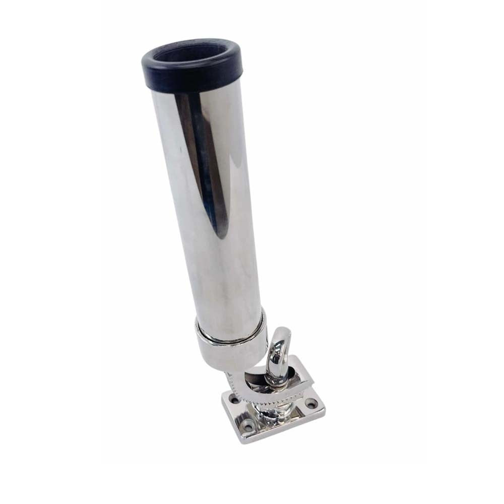 Marine T316 Stainless Steel 9" Adjustable Fish Rod Holder Deck Mount 360 Degrees