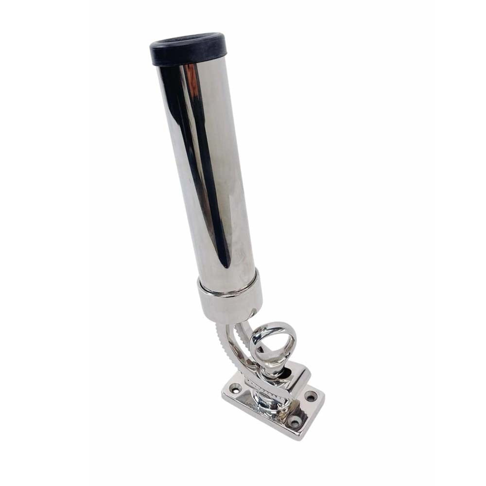 Marine T316 Stainless Steel 9" Adjustable Fish Rod Holder Deck Mount 360 Degrees