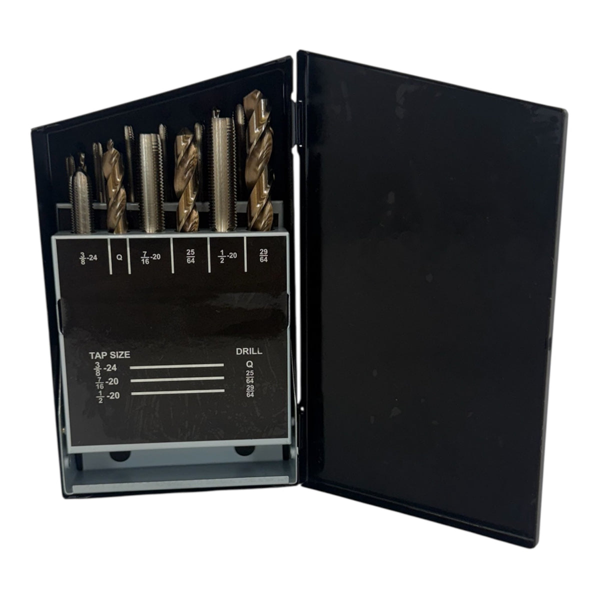 18 Pc Tap & Drill Bit Set – SAE Fine Thread #6 to 1/2", Combination Drill & Tap Kit for Metal, Automotive & Fabrication