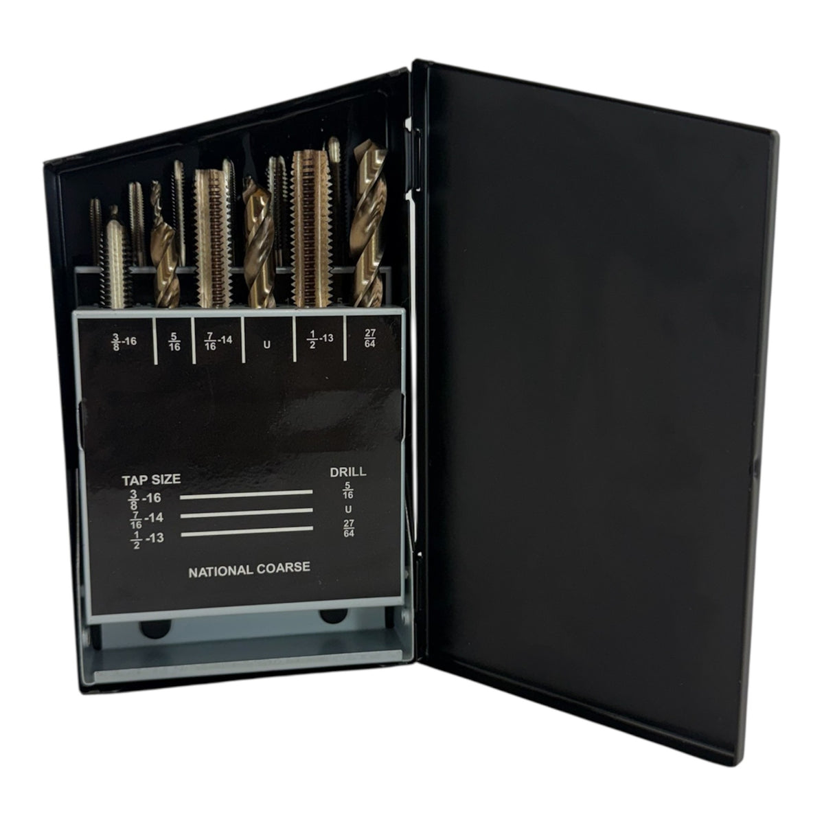 18 Pc SAE Tap & Drill Set – #6-32 to 1/2-13 UNC Coarse Thread Tap & Drill Bit Kit for Metal Threading & Repair