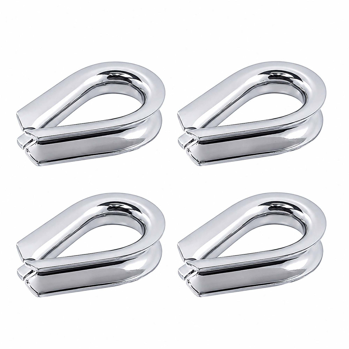 4 Pc Marine HEAVY DUTY T316 Stainless Steel 5/8" Thimble Wire Rope Chain Anchor