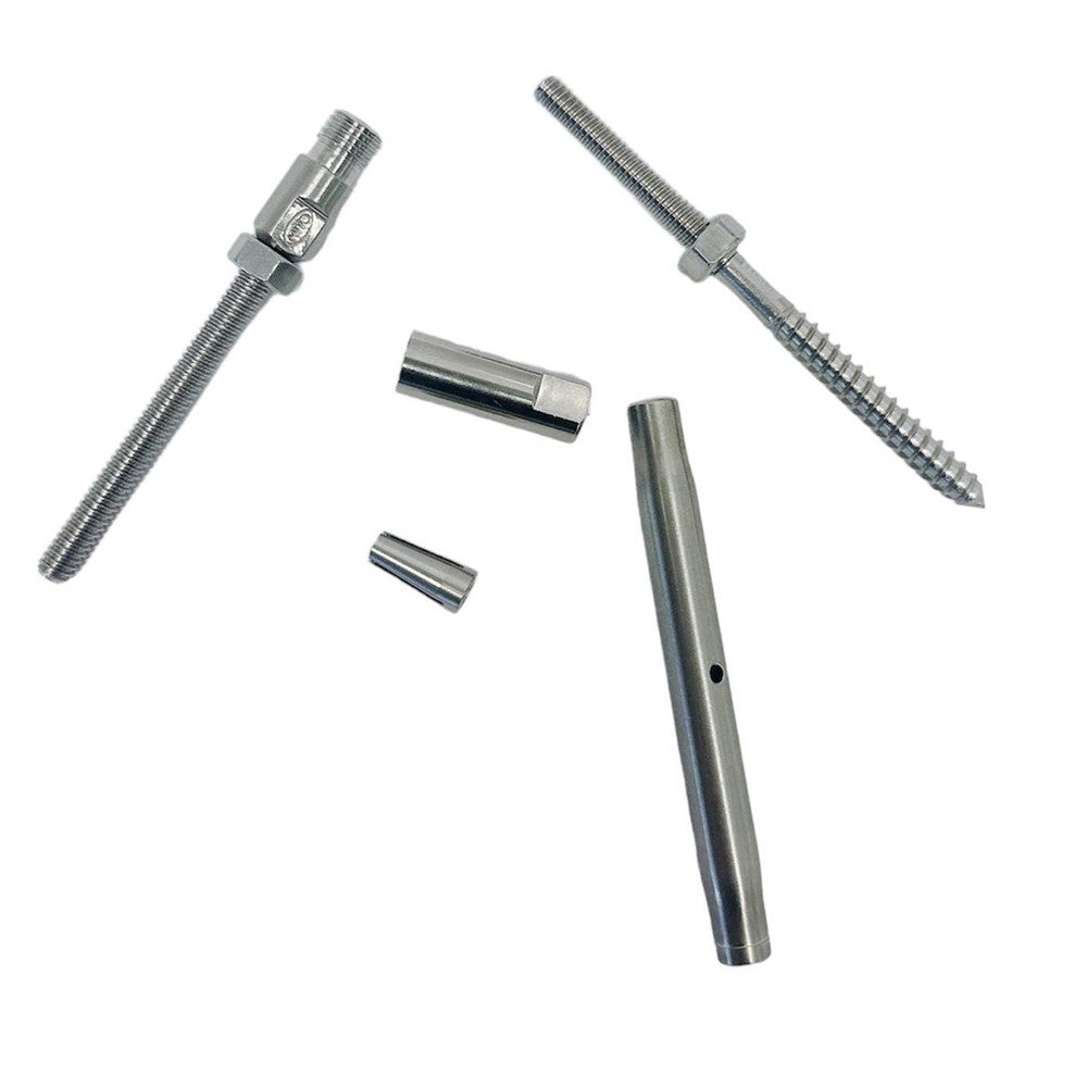 10 Pc Set Marine T316 Stainless Steel Swageless and Lag Turnbuckle for Cable Wire Rope, Deck Railing Terminal Fitting
