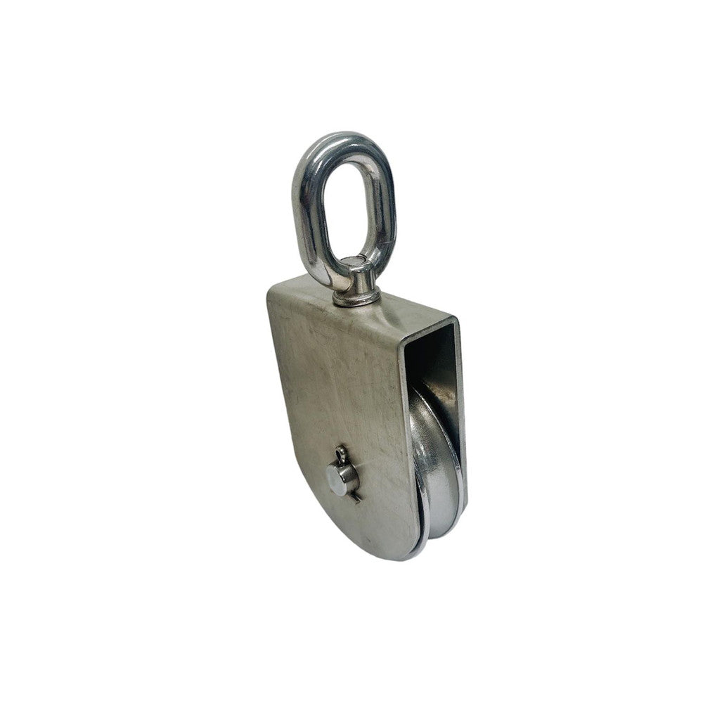 4 Pc Set Marine Stainless Steel Sheave Square Block for Rope Wire Pulley, Boat Rigging Pulley Block for Cable, Rope, Dock