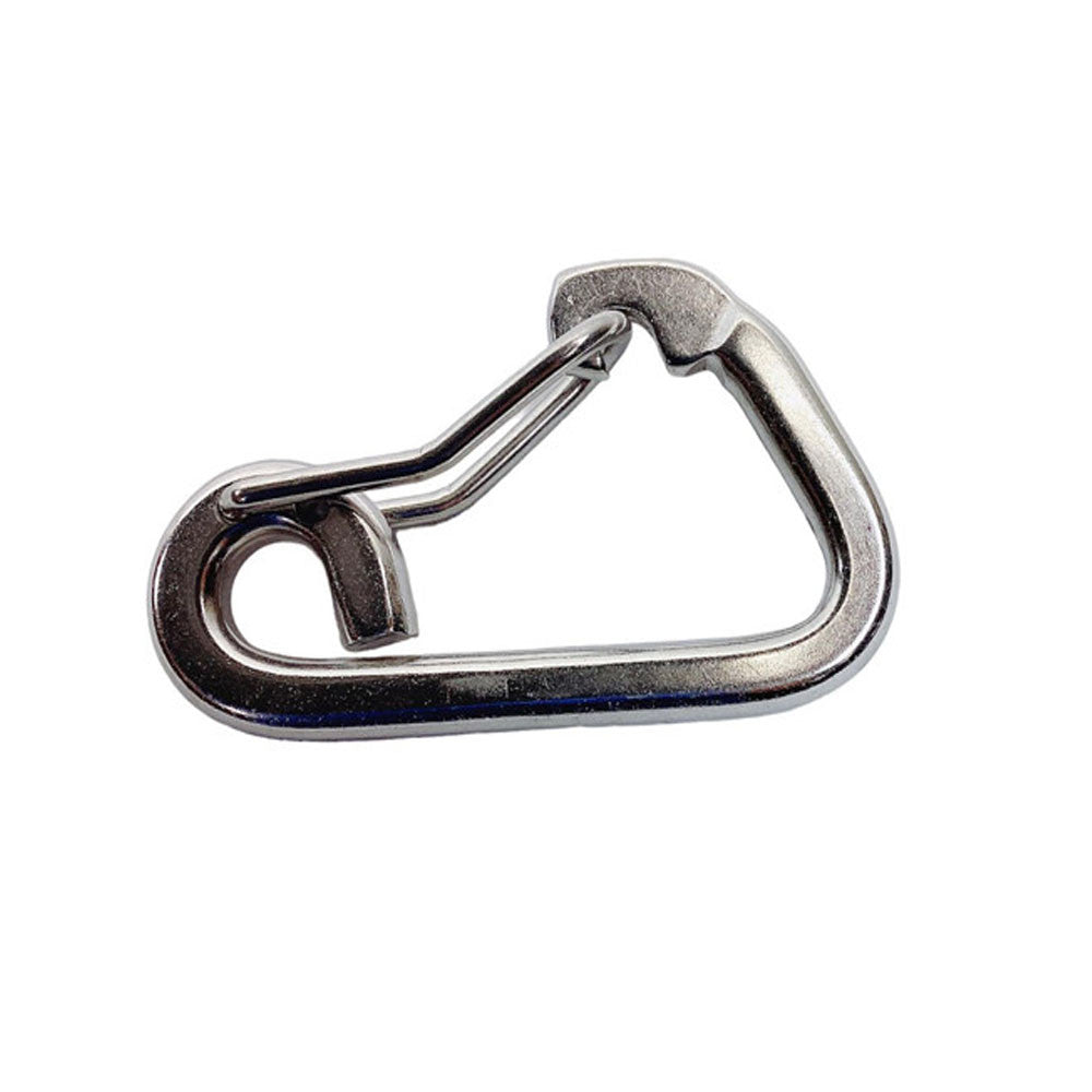 4 Pc Set Stainless Steel T316 Harness Clip Spring Gate Snap Hook, Flat Body Carabiner Hook for Marine, Rigging, Rope