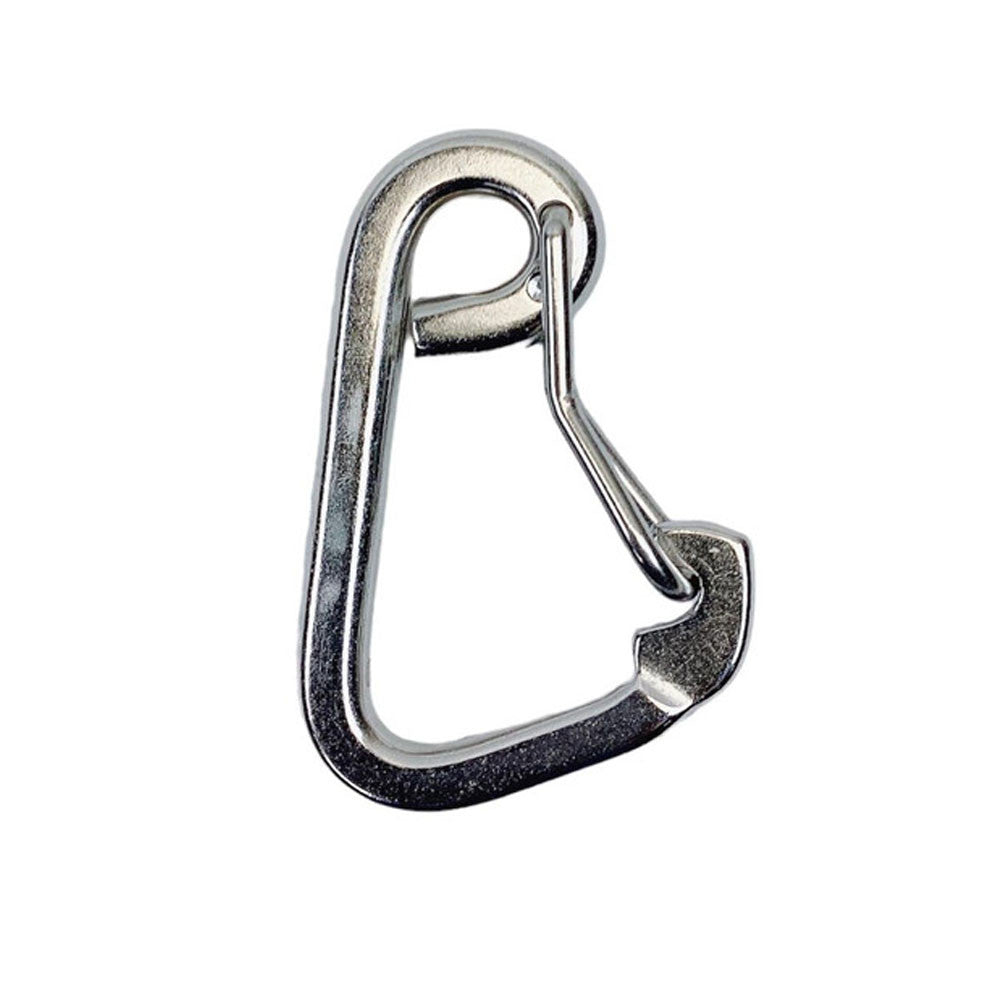 4 Pc Set Stainless Steel T316 Harness Clip Spring Gate Snap Hook, Flat Body Carabiner Hook for Marine, Rigging, Rope
