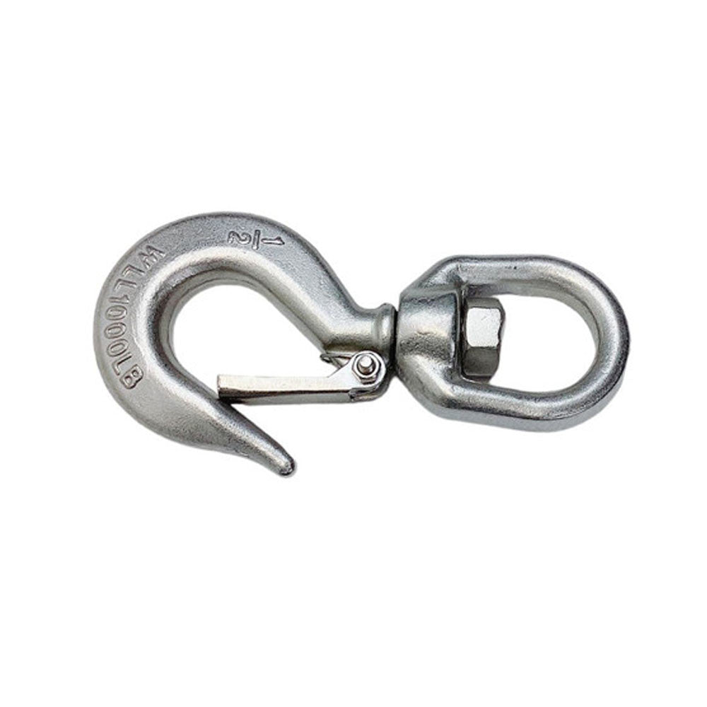 4 Pc Set Marine T316 Stainless Steel Drop Forged Swivel Eye Hook, Lifting Hook for Rigging, Chain, Rope, Dock