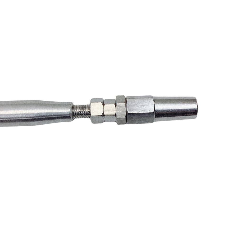4 Pc Set Stainless Steel T316 Cable Jaw Swageless Pipe Turnbuckle, Wire Rope Railing Tensioner for Marine, Deck, and Outdoor Use