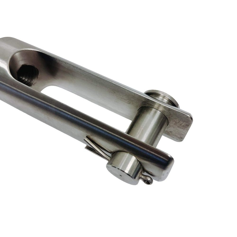 4 Pc Set Marine T316 Stainless Steel Left Handed Threaded Yoke End, Clevis Fork End Fitting for Boat, Dock