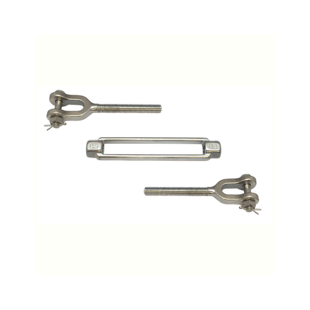T316 Stainless Steel Hook Hook and Jaw Jaw Turnbuckle, Marine Swivel Lift Rigging Tensioner for Cable, Chain, and Rope