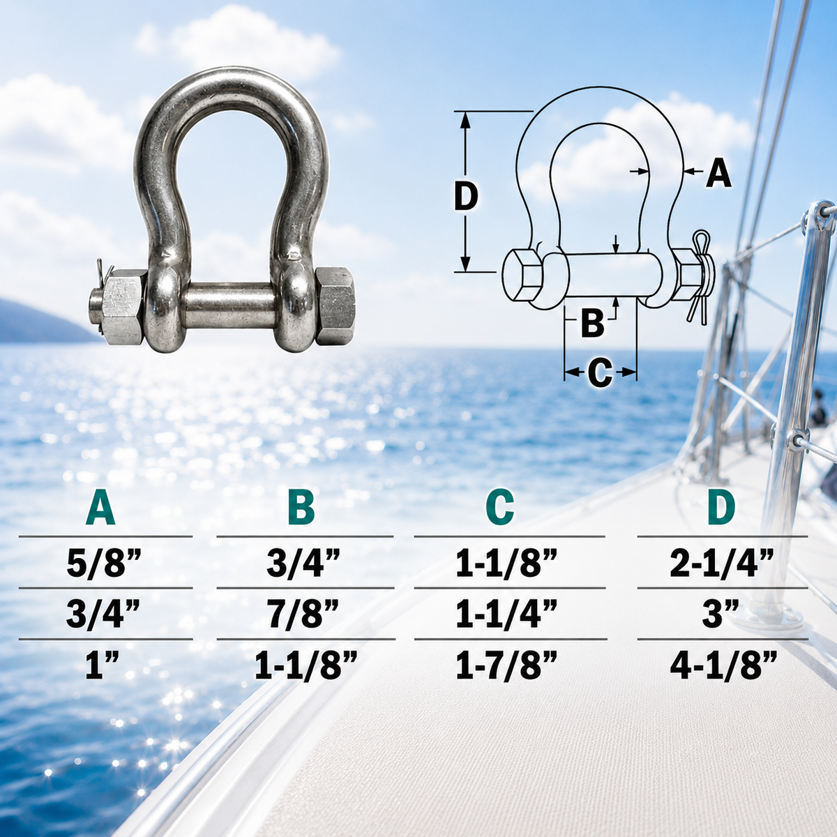 Mil-Spec 316 Stainless Steel Drop Forged Bolt Pin Anchor Shackle