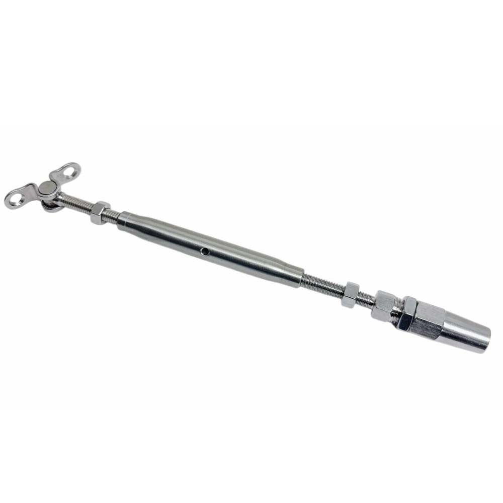 4 Pc Set Marine T316 Stainless Steel Cable Deck Toggle and Swageless Turnbuckle, Cable Rail Tensioner for Boat, Dock, and Deck Use