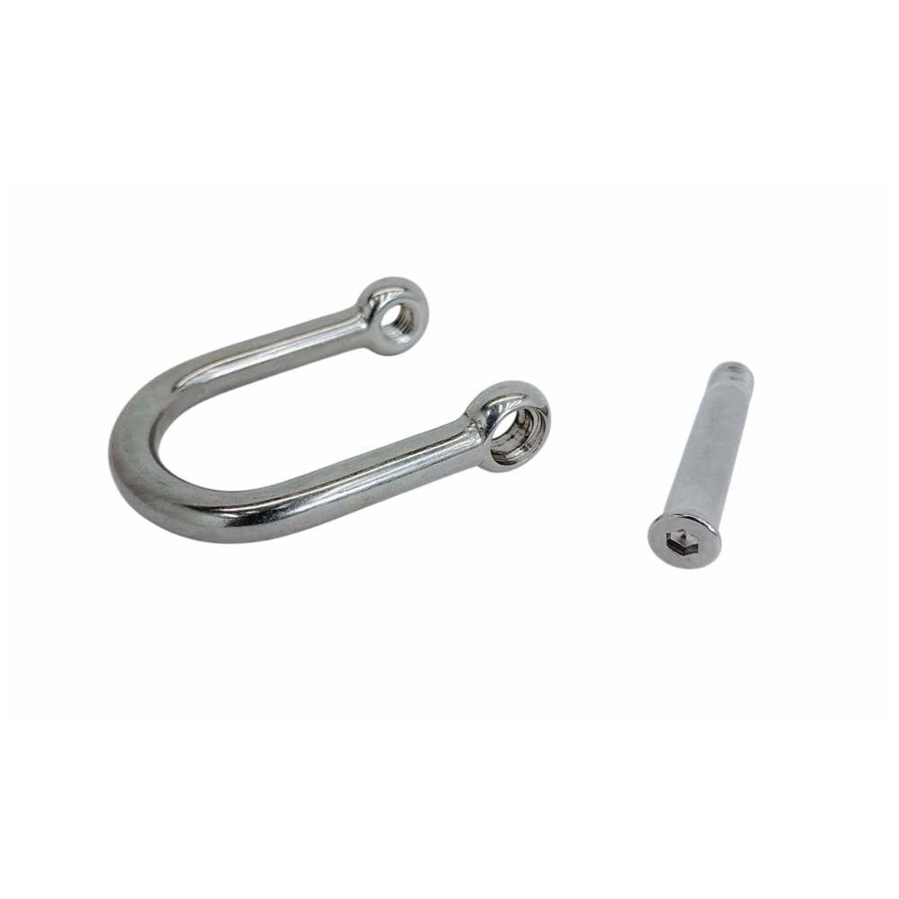 4 Pc Set T316 Stainless Steel Screw Pin Wide D Shackle, No Snag Pin Marine Grade Shackle for Boat, Chain, Rope, and Rigging
