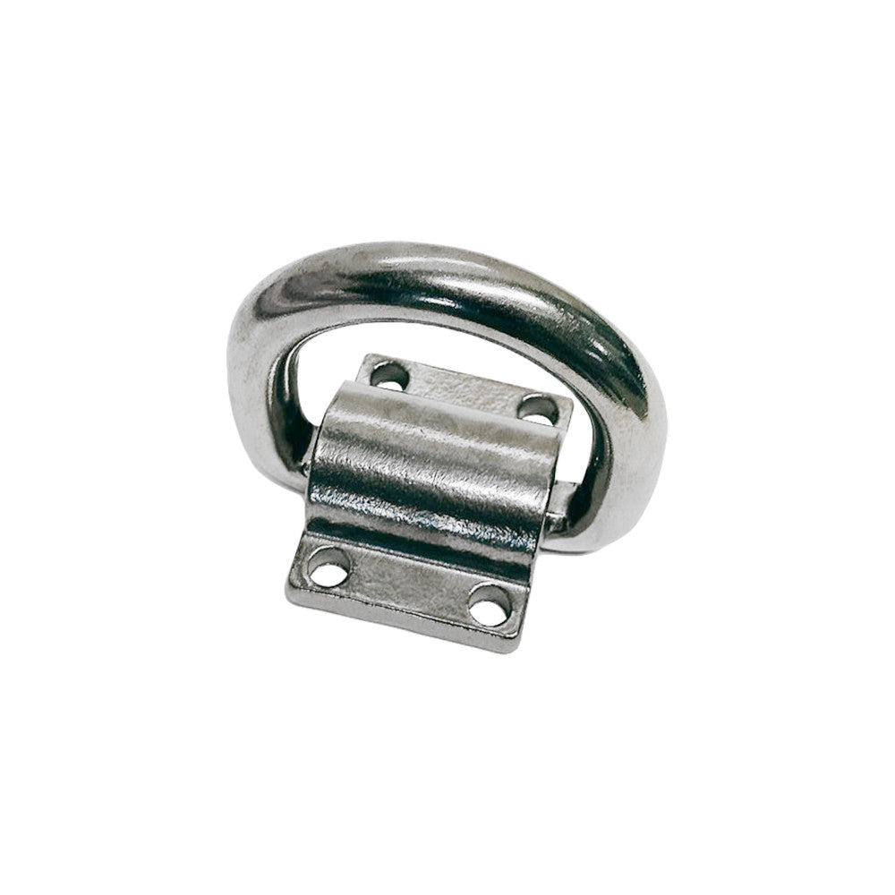 4 Pc Set T316 Stainless Steel Bolt-On D-Ring Lashing Ring Anchor Tie Down, Marine Boat Deck Hardware for Cargo, Dock, Trailer, and Rigging Use