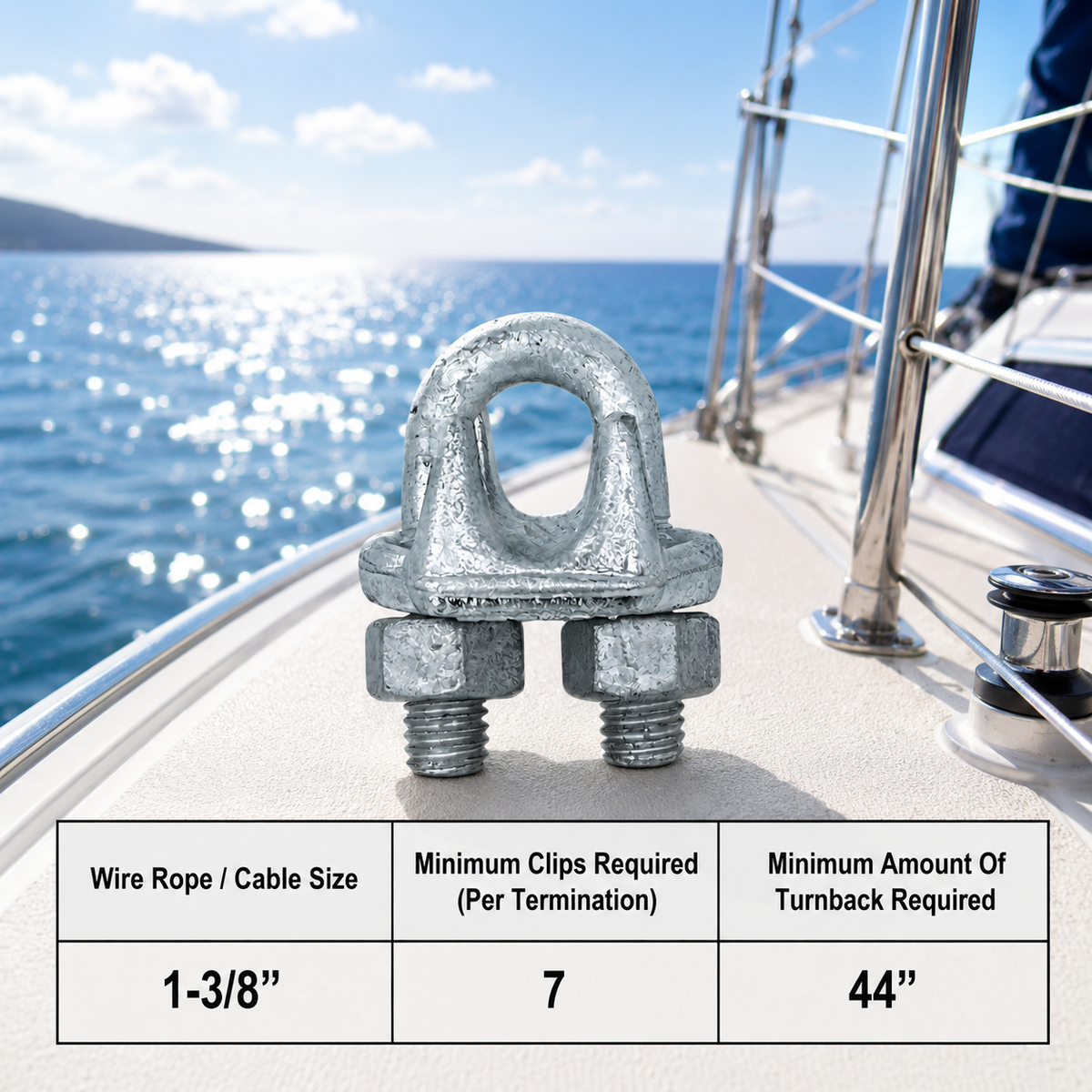 Galvanized Drop Forged Steel Wire Rope Clips, Marine Cable Clamps for Rigging, Cable Railing, Rope Loop Ends, Boat, Dock, and Outdoor Use