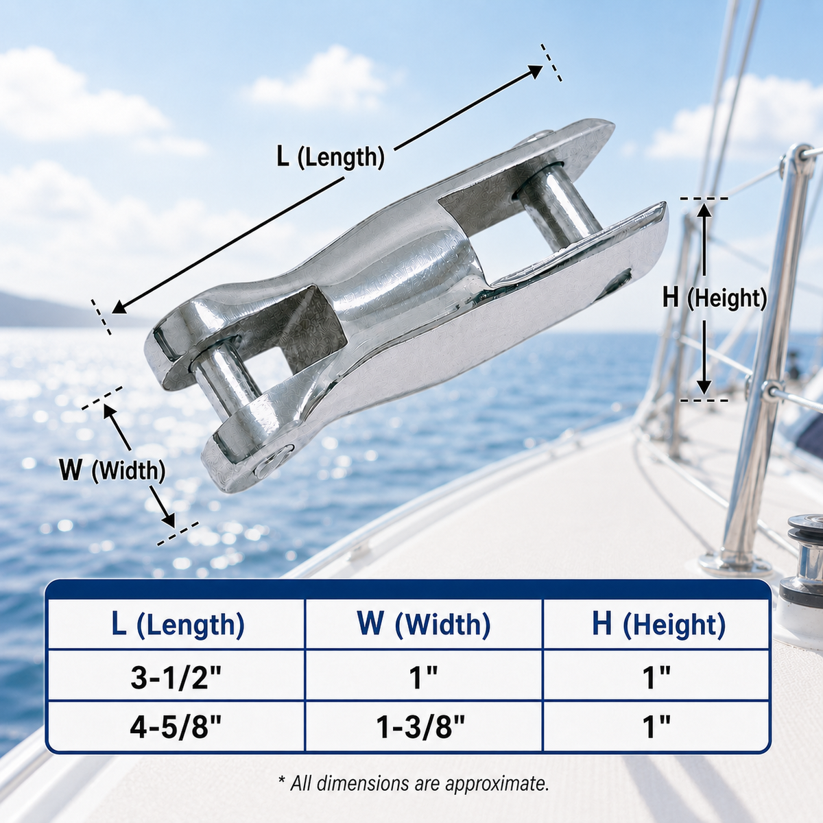 Marine T316 Stainless Steel Heavy Duty Fixed Anchor Connector Link for Chain