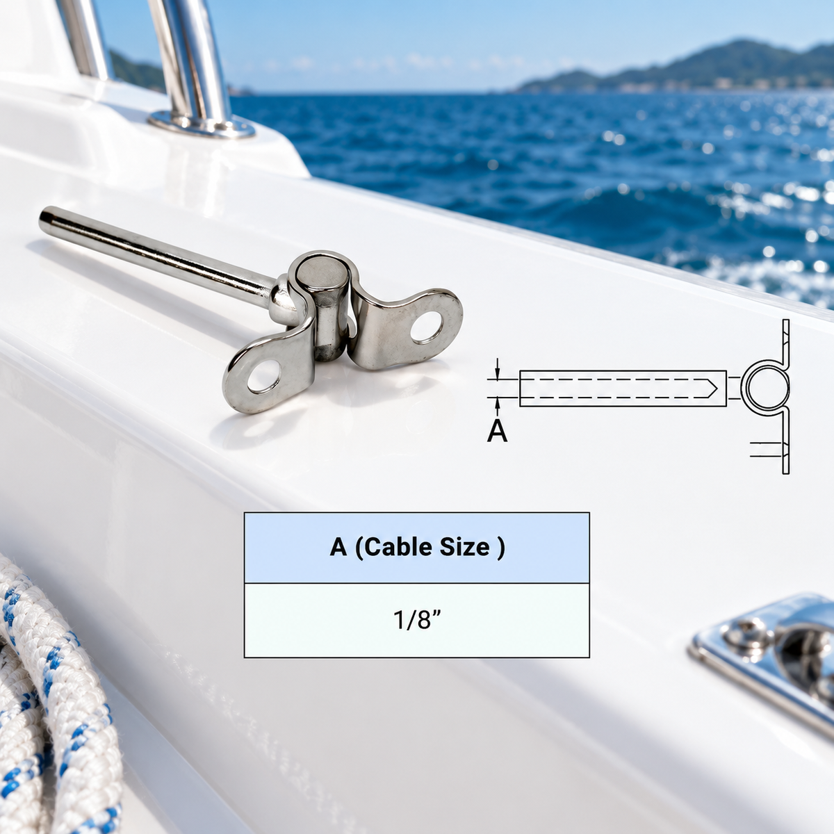 5 Pc Set Stainless Steel T316 Deck Toggle Tensioner Terminal for 1/8" and 3/16" Cable Railing Systems
