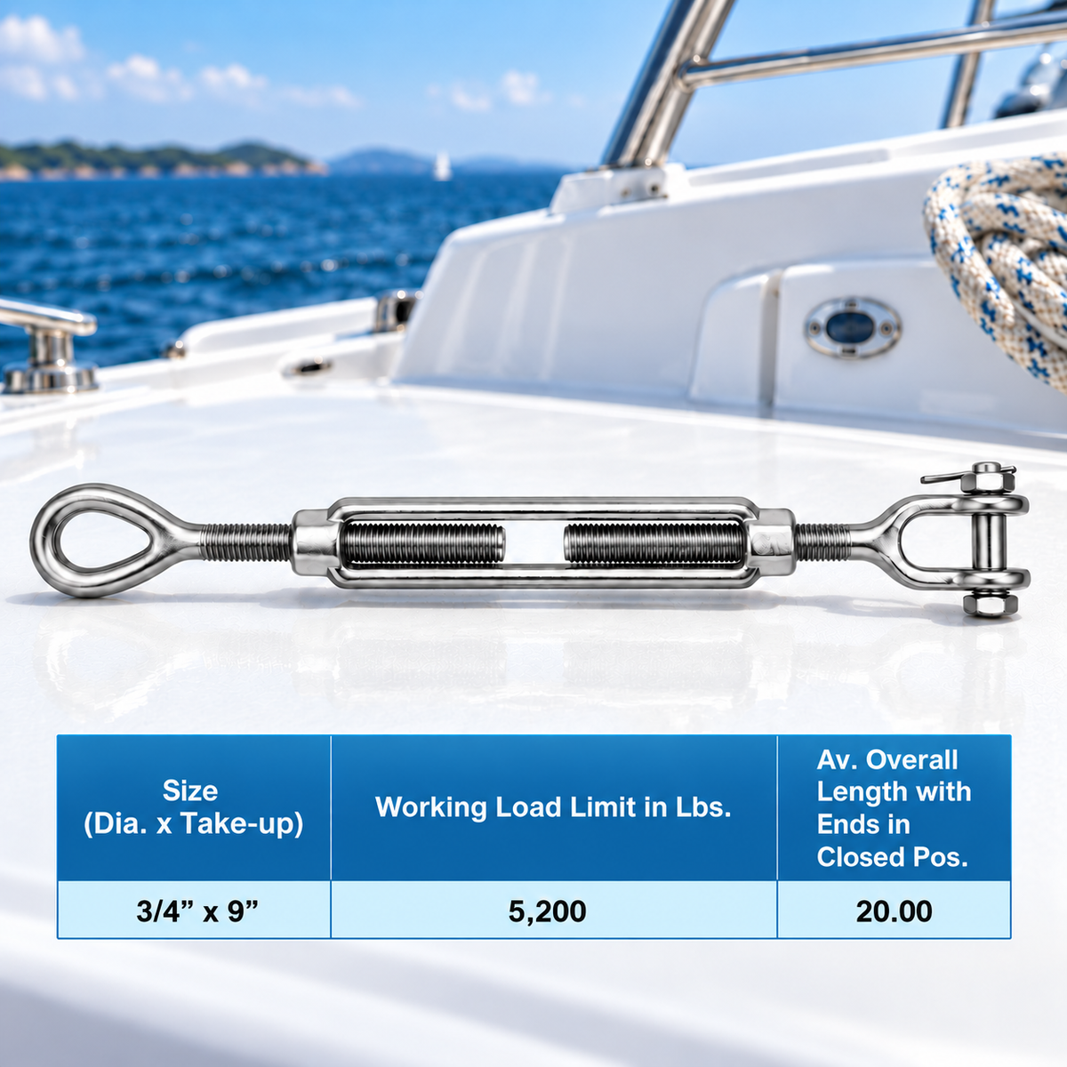 Galvanized Drop Forged Turnbuckle, Hook Eye, Jaw Eye, Hook Hook, Jaw Jaw, and Eye Eye Rigging Tensioner