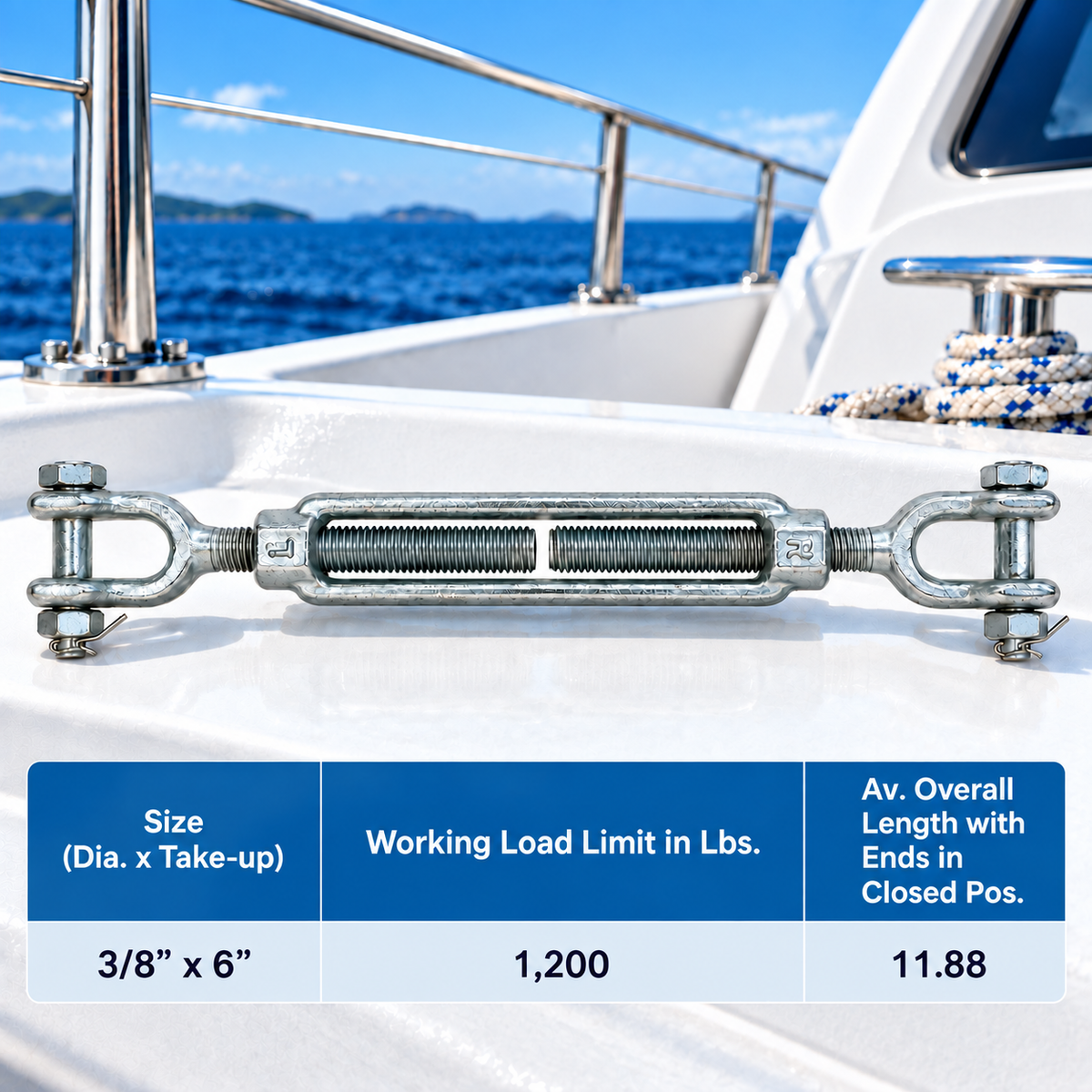 Galvanized Drop Forged Turnbuckle, Hook Eye, Jaw Eye, Hook Hook, Jaw Jaw, and Eye Eye Rigging Tensioner