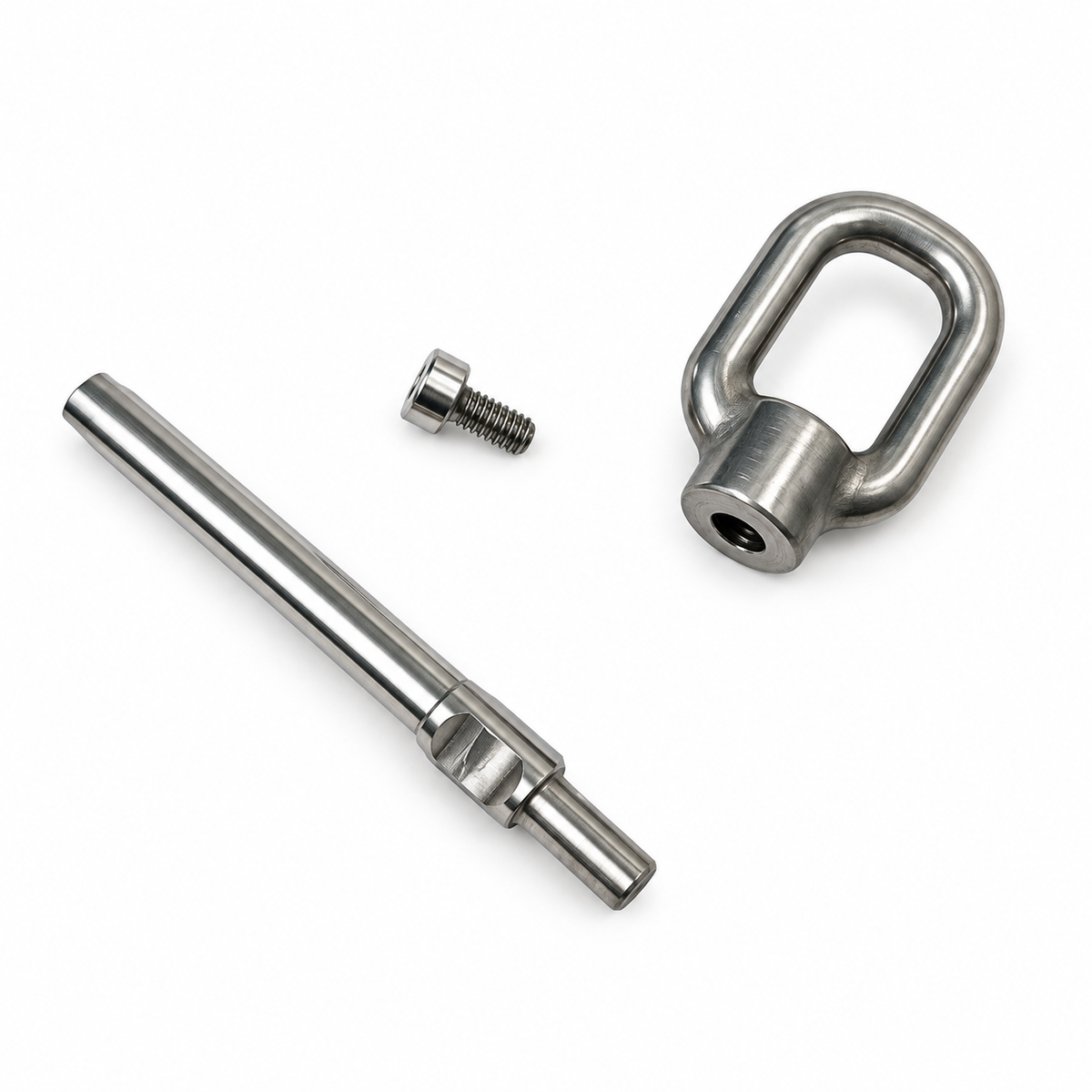 4 Pc Set Marine T316 Stainless Steel Swivel Gate Eye for Cable, Hand Swage Stud Wire Rope Terminal Fitting for Boat and Railing
