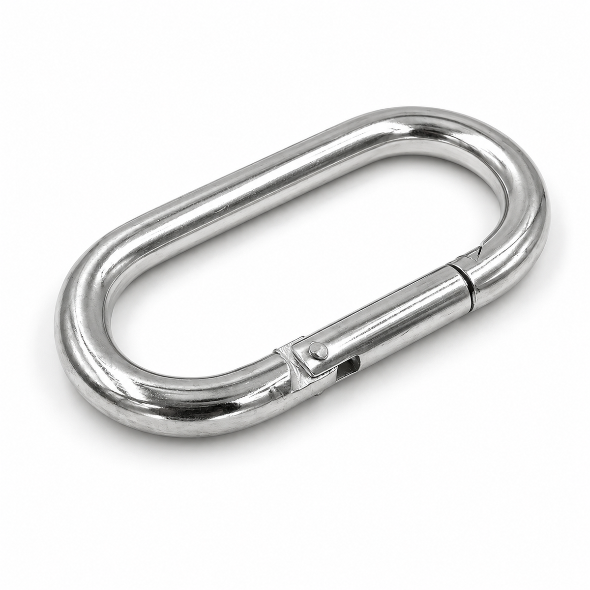 5 Pc Set Marine T316 Stainless Steel Straight Snap Hook Oval Carabiner, Boat Rigging Clip for Rope, Cable, Chain, Dock, and Deck Use