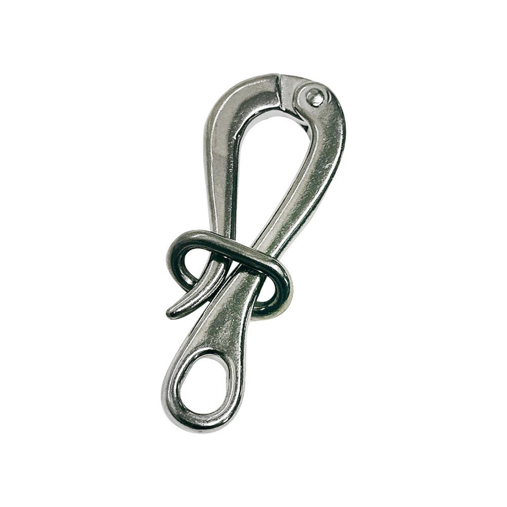 10 Pc Set Marine Boat Stainless Steel Pelican Hook with Loop, Rigging Lifting Hook for Rope, Cable, Chain, Lifeline, and Deck Hardware
