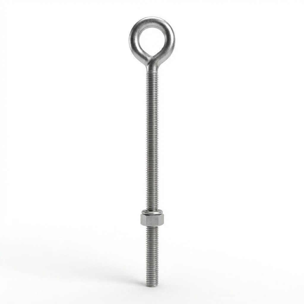 T316 Stainless Steel 5/8" x 12" Welded Plain Eye Bolt 2400 Lb WLL Fully Threaded