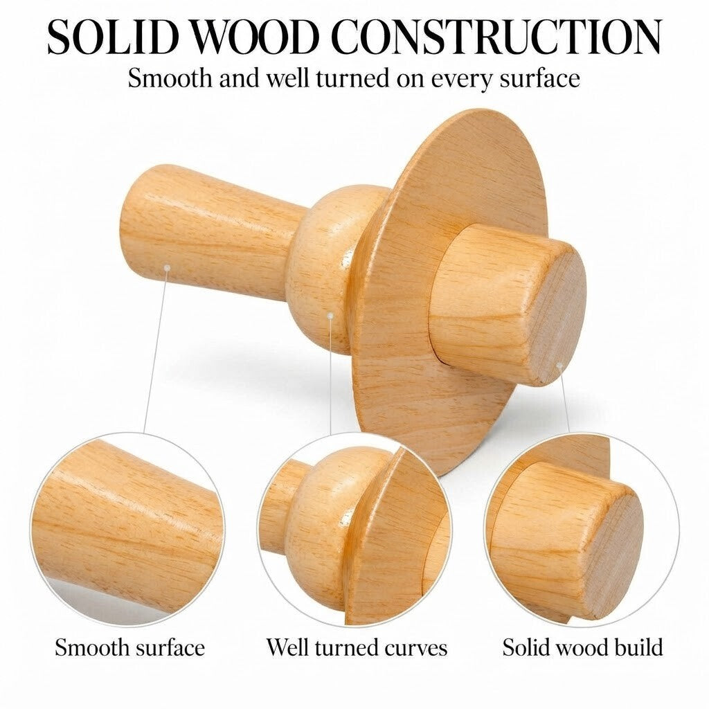 Fairmont Natural Wood Neck Block, 99mm Mannequin Neck Cap for Fabric Dress Forms, Replacement Top Finial for Clothing Displays