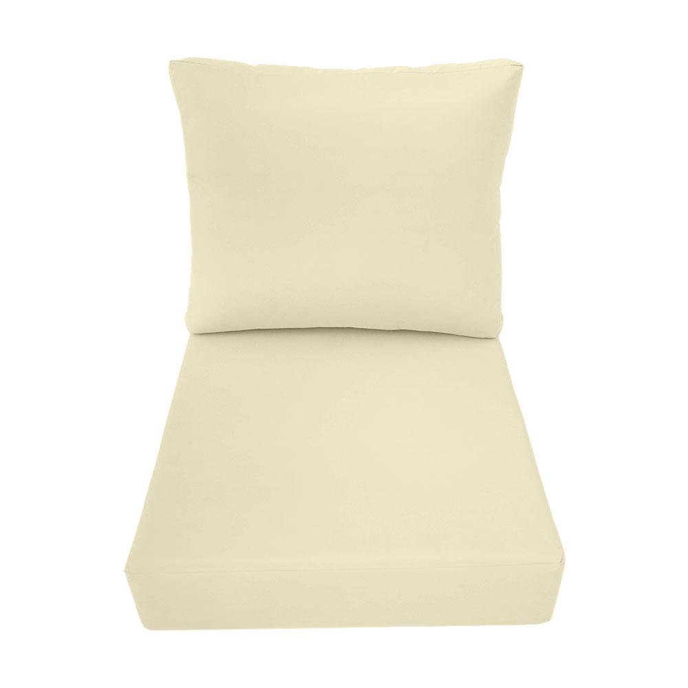 Small Size 23"x24"x6" Outdoor Deep Seat Cushion, Water Repellent, Patio Deep Seat Backrest Cushion Insert & Cover Set