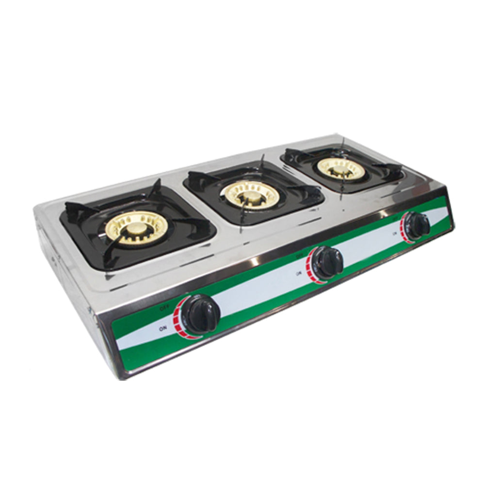 Portable 3 Triple Burners Stove Range Propane Gas Stove w- Stand Combo
