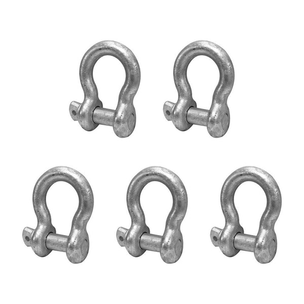 5 PC 1/2" Screw Pin Anchor Shackle Galvanized Steel Drop Forged 4000 Lbs D Ring Bow Rigging