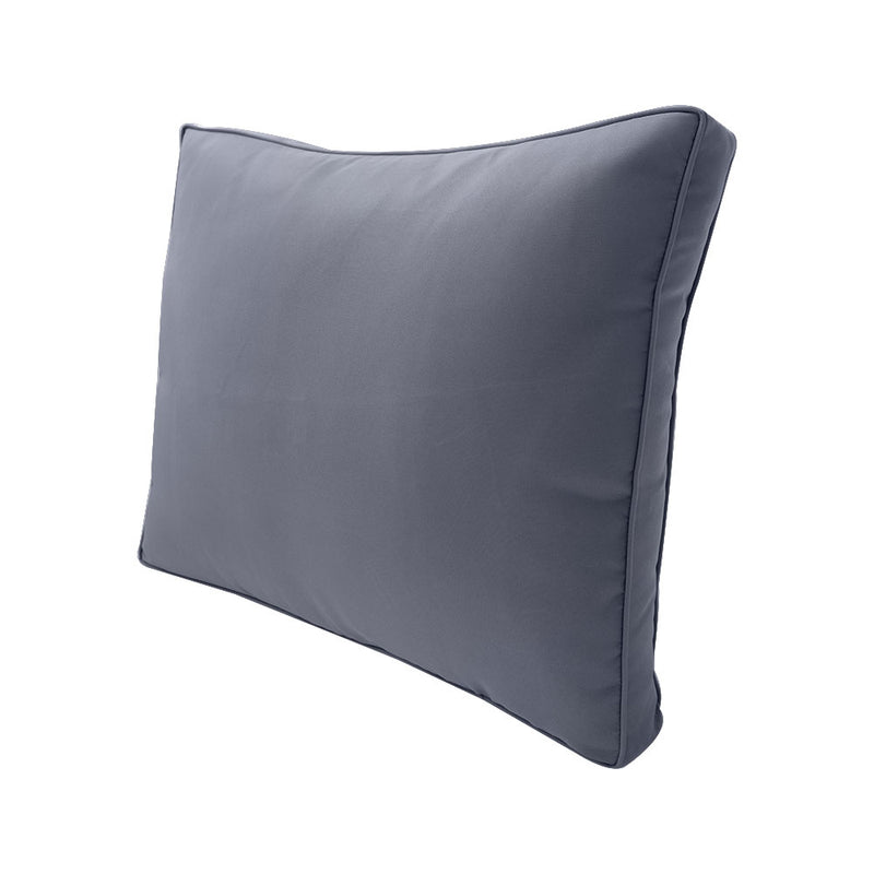 Outdoor Deep Seat Back Rest Bolster Cushion Insert and Slip Cover Set | LARGE SIZE |