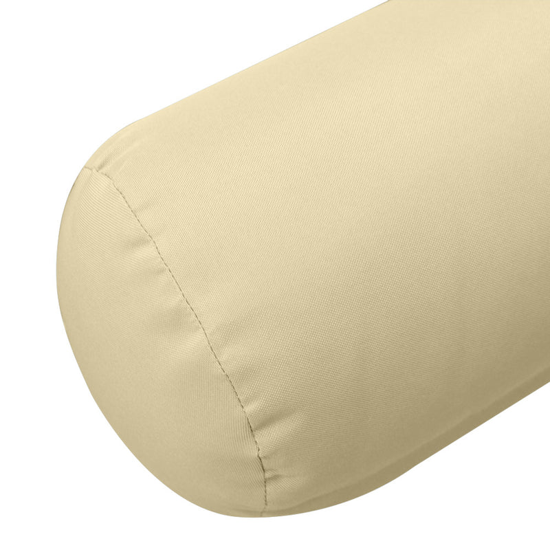 Large Size Outdoor Bolster Pillow Cushion Insert and Slip Cover Set 26" x 6"