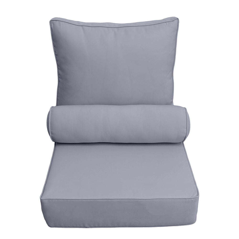 |COVER ONLY| Small Size 23"x24"x6" Outdoor Deep Seat Cushion with Bolster, Water Repellent, Patio Deep Seat Backrest Cushion Bolster Slipcovers Replacement